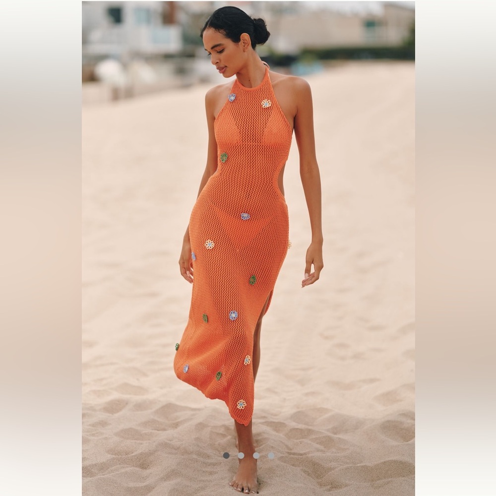 NWT Anthropologie - Celandine Crochet Halter Cover Up